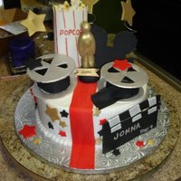 Movie Theme Buttercream cake with lots of fondant accessories, inspired by alracntna and cuchenscm0109.