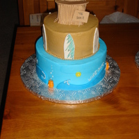 Surf's Up This was actually a cast party cake for our Middle school students involved in the musical Wipe Out. Done in buttercream with fondant...