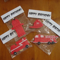 Fireman's Birthday NFSC with RI and fondant details.