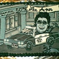 Mayberry Birthday THIS IS YET ANOTHER "LARGE HEADED" PERSON POPPING OUT OF YET ANOTHER VEHICLE. THIS TIME THE BIRTHDAY GIRL IS DRIVING A SQUAD CAR...