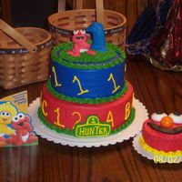 Elmo's First Birthday Cake With Childs Own Cake 