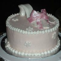 High Heel Shoe Birthday cake for my SIL. Buttercream icing using both the paper towel and Melvira method. Shoe made from fondant.