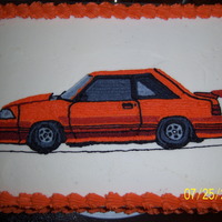 Mustang Mother of the bride ordered this cake for her future son in law. My son did the artwork, 1979 mustang. he did it exactly like the picture...