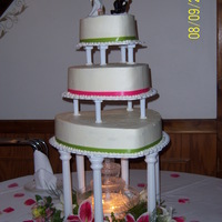 Bright Colors Heart shaped cake done in buttercream