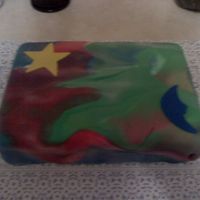 Tie Dye Cake this picture is terrible, but i couldnt for the life of me find my good camera... anyway, marble cake with tie dye effect fondant. decided...