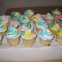 Rainbow Ice Cream Cone Cakes I made these for my daughter's school. She loved the rainbow colors. She will be having a care bear party, so these were to compliment...
