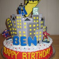 Superhero Cake My version of the superhero cake many at CC have done. My first time using colorflow, and my first stacked cake.