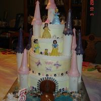 Castle_Cake_2.jpg This is my first Castle Cake which I made for my Granddaughter's 3rd B-day. The bottom and top 2 tiers are dummies and then a 10'...