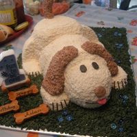 N685865636_5643496_43321.jpg Copy of favorite stuff dog. This was for a one year olds birthday. White cake with buttercream icing. Everything is editable except for the...