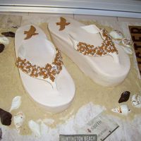 Hollister Flip Flops Flip flops from hollister store. My 14 year old niece shops hollister and ONLY hollister! Buttercream with fondant accents.