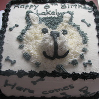 Husky Cake My daughter wanted a Husky dog cake for her birthday. I created the nose of the dog with an upside-down mini cupcake. She was very happy...