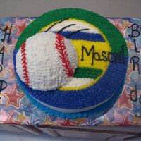 Baseball Birthday this was for a 5th birthday party....yea, it's based on a Wilton design, but I thought it came out pretty cute. What looks blue on the...