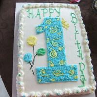 1St Birthday Cake I haven't done a cake in FOREVER, so I thought plain & simple was my best bet & it resembled the invitation.