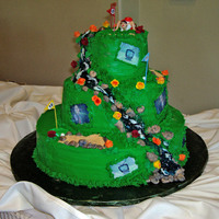 3 Tier Golf Retirement Cake This cake consisted of an 8" strawberry top layer cake, a 12" white layer middles cake that was filled with strawberry filling,...