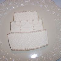 Wedding Cake Cookie my string work needs a little help on this cookie other than that a pretty cookie thanks for looking
