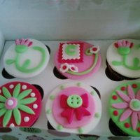 Pink And Green Cupcakes I found the prettiest party decorations and themed the cupcakes around them. I am even saving a cup so I can refer back to it and make...