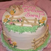 Cowgirl Birthday Cake This was a cake for a client who's daughter rode horses and loved cowgirl things. She wanted it to be non-cartoony, so this is what I...