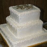 50Th Anniversary Cake-Monogrammed This was a Neapolitan cake I did for a client (12" yellow butter, 10" chocolate butter & 8" Strawberry pound) with Swiss...