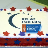 Relay For Life Cake This cake was done for my chiro's office with an edible image and mmf stars.