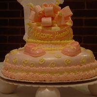 My First Fondant Cake This was for my best friends baby shower. I am so proud of this cake. It was my first fondant cake, fondant bow, banner. It's what...