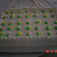 1/2 Sheet Cake For A Charity Event 1/2 sheet chocolate cake I prescored so that each piece when cut would have a rosebud on it.