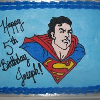 Superman Freehanded the image from Wilton pan instruction sheet.