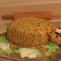 Armadillo Cake A friend asked me to make her husband an armadillo cake like the one in steel magnolias. This is my version of it and the cake is red...