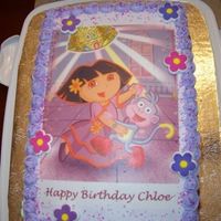 Dora Dora cake, made with an edible image.