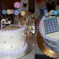 Bingo Cake 70th Birthday Cake for a 'Bingo Queen'. Left 0-70 as the only spot left on the card, and the biggest bingo ball. Everything is...