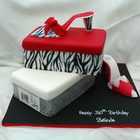 Belinda's 30Th Birthday Cake This cake is from a design by Boonenati, and I also followed her shoe tutorial, thanks Nati :) It's a caramel mud and a chocolate mud...