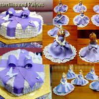 Butterflies And Fairies Cake is vanila with raspberries covered with condensed milk buttercream and lace in sugarpaste. Butterflies made of modeling paste. Fairies...