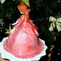Pink Christmas Dame - Back View Back of dame
