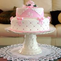 Pink Birthday White and Dark chocolate mud cakes. Spray with mini sugar roses.