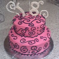 Ashlea"s Cake This cake i did for one of my best friends 18th birthday! i know i need to work on the scroll work but we both likeed how it turned out. it...
