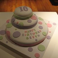 Polka Dot Birthday Cake For my niece's 10th... she wanted polka dots. This is my first real fondant cake... I have so much to learn... that was a very time...