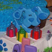 3Rd View Of Blues Clues Cake Close up of blue, presents are candles. Thanks so much to CC.com friends for inspiration!!