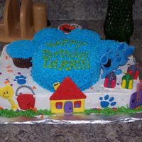 Blues Clues Cake Inspired by a CC friend! This was for my son's 3rd bday ~ all blues friends are colorflow.