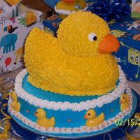 3D Ducky Cake This 3D birthday cake was for my son's first birthday. It was my first personal cake after finishing my cake class! The small duckies...
