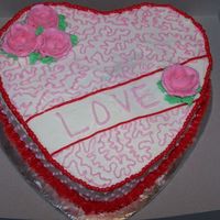 Valentine's Day 2007 My first decorated Valentine's Day cake (I've been decorating for 3 months). All buttercream icing.