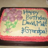 Brightly Colored Bday Cake My second try at buttercream roses...someday I will get it right!