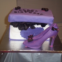Shoe Box With Chocolate Shoe This cake was alot of fun to do ... however I have some work to do the lid didn't come out right and I Panel on the box and that wasn...