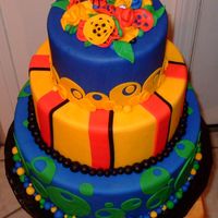Whimsical Novelty tiered cake that I did for my first cakecompetition.