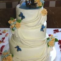 Sandra's Wedding Cake This is the cake I made for my sister&acute;s wedding. Only the top layer is real cake, the two bottom layers are dummies. I made the...