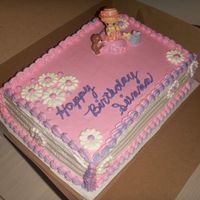 Precious Moments Pink and Purple. YOu know I didn't even notice until I uploaded this photo that I totally went downhill on that border in front! lol...