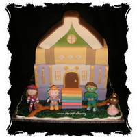 Super Why This was a fun cake to do, it turned out twice as big as I had planned. All 4 characters are made of gumpaste. The cake stood around 16...