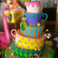 Alex In Wonderland This was a sweet 16 birthday cake for a girl named Alex. The theme of the entire party was "Alex in Wonderland." All figures are...