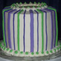 Practicing Stripes Cake I made 'cause my oldest son said, "Mom, can't you make a cake for US to eat?!?!?!?"