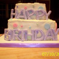 1St Birthday Cake For a 1st birthday. My first square cake - and it wasn't easy! The picture shows all my mistakes - rough corners, uneven - although it...