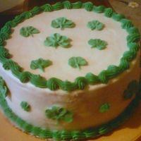 Shamrock Cake Excuse the bad picture quality.Shamrock cake I made for St. Patty's pistachio cake with pistachio mousse filling.The shamrocks were a...