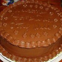 Welcome Home Dad M dad just got out of the hospital; this is his welcome home cake. Chocolate cake with cream cheese filling and chocolate peanut butter...